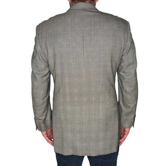 Brooks Brothers 346 Big & Tall 44L 100% WOOL Gray PLAID 3 Button Blazer Jacket - Picture 5 of 12